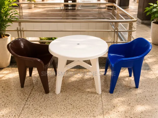 Simplive Outdoor/Indoor Plastic Dining Table and Chairs Set - 1