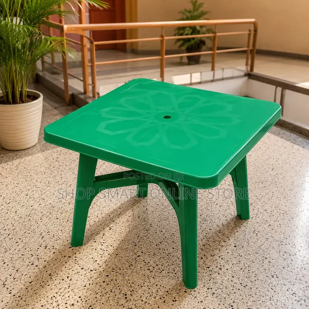 Green Dining Plastic Table 90cm x 90cm - 1