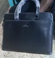 Black Leather Laptop Bag - 1
