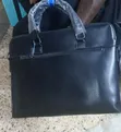 Black Leather Laptop Bag - 2