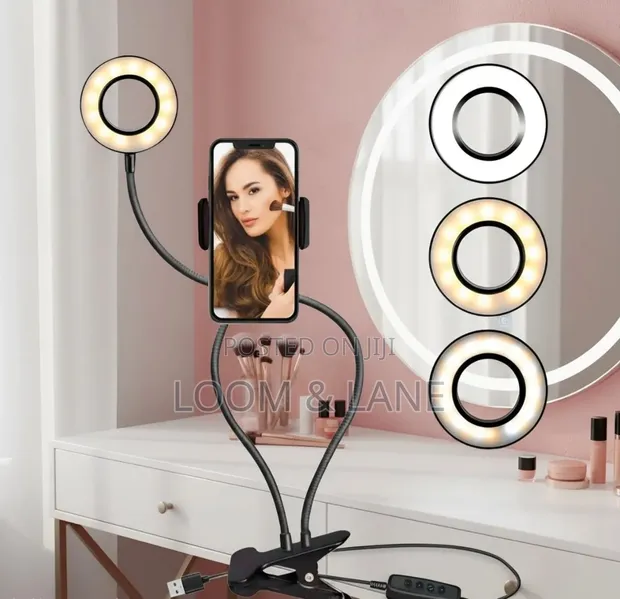 Professional Live Stream Ring Light Kit with Phone Holder - 1