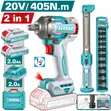 2 PCS Cordless Combo Kit 405Nm Impact Wrench & Work Lamp - 1