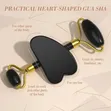 Gua Sha Jade Roller Set - Home Spa Facial Massager - 3