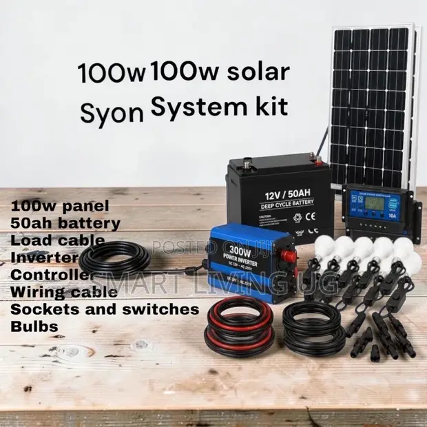 100W Home Solar Kit - Bright Lights & Phone Charging - 1