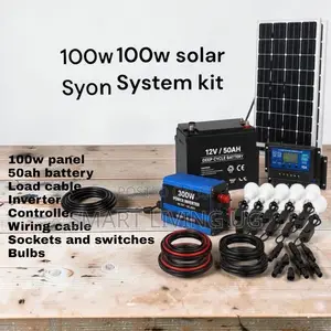 100W Home Solar Kit - Bright Lights & Phone Charging