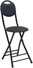 Portable Folding Desk Chair with Padded Seat and Curved Backrest - 2
