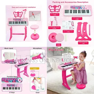 Love Mini Kids 37-Key Electronic Piano Keyboard with Stool