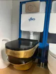 Brand New Black and Gold Concealed Toilet Seat - 3