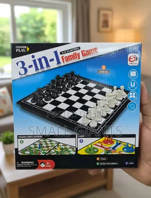 3-in-1 Family Board Game Set
