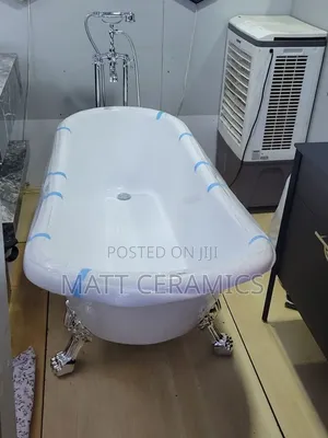 Brand New White Bathtub with Stand and Waste Trap