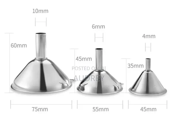 3 Piece Stainless Steel Funnel Set with Cleaning Brush - 1
