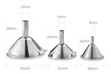 3 Piece Stainless Steel Funnel Set with Cleaning Brush - 1