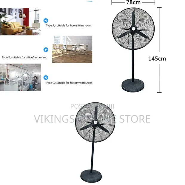 FS650 26-inch Industrial Electric Fan (230W Copper Motor) - 1
