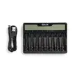 LASA 8-Bay AA/AAA Battery Charger - USB Type-C, LCD Display - 1
