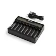 LASA 8-Bay AA/AAA Battery Charger - USB Type-C, LCD Display - 2