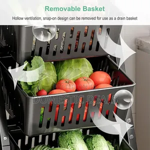 5-Tier Rotating Storage Rack - Black