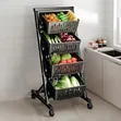 5-Tier Rotating Storage Rack - Black - 3