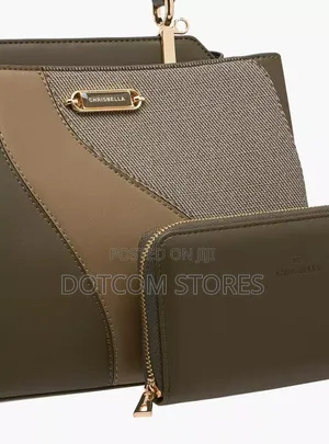 Chrisbella Colourblock Tote Bag with Detachable Strap and Wallet