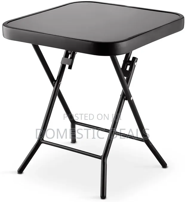 Glass Top Folding Side Table - 1