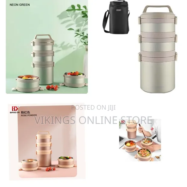 Stackable Stainless Steel Thermal Lunch Box 90OZ - 1