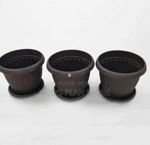 Dark Brown Plastic Flower Pots