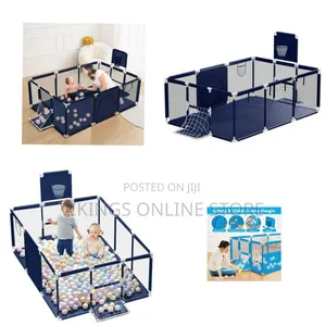 71-Inch Portable Extra Large Baby Ball Pit Playpen with Basketball Hoop