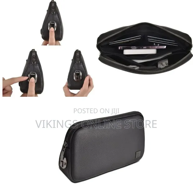 Wiwu Alpha Leather Fingerprint Lock Clutch Bag - 1