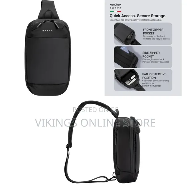BRAVE Crossbody Sling Tech Pouch - Waterproof Ballistic Nylon - 1