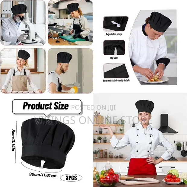 Adult Adjustable Elastic Chef Hat - 1