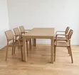 4 Seater Beige Plastic Table and Chairs Set for Restaurant - 2