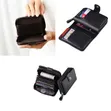 Men's Leather Wallet Card Case with External Zipper, 11 Slots - 2