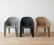 Beige Black Plastic Chairs for Garden & Bars - 1