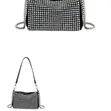 Women's Studded Crystal Shoulder Bag - Silver Clutch Purse with Rivets - 2