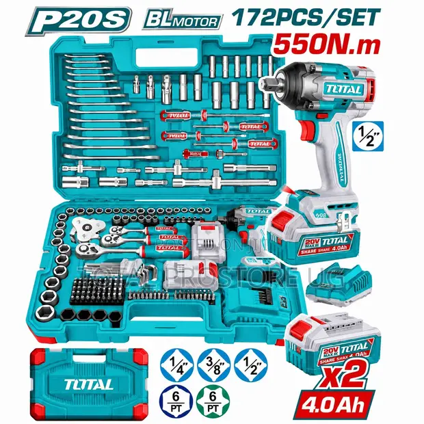 Total Tools Prostore 172 Pcs Cordless Impact Wrench Set 550Nm - 1