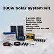 Complete 300W Solar System Kit - Battery, Panel, Inverter - 1