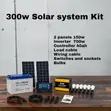 Complete 300W Solar System Kit - Battery, Panel, Inverter - 2