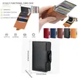 Mini Double Box Metal Wallet - Vintage Leather Card Holder - 1
