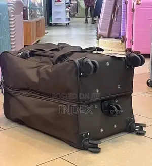 Luggage Travel Trolley with 5 Wheels - Large, Brown
