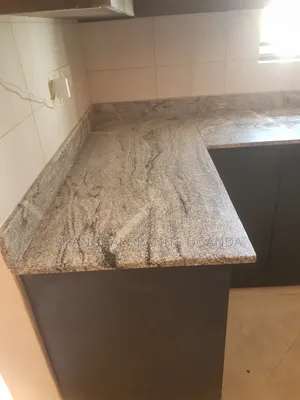 Granite Kitchen Worktop - White with Black Waves