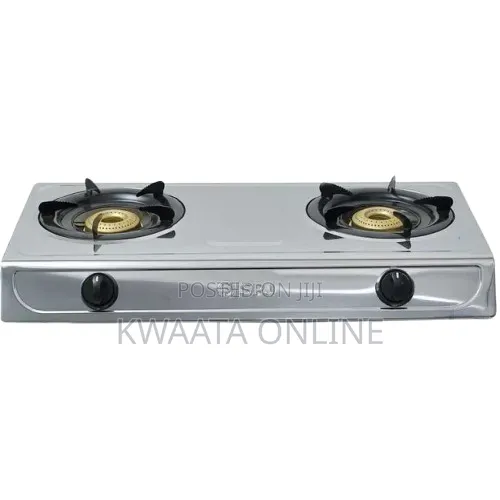 SPJ Double Burner Gas Stove, Stainless Steel, Automatic Ignition - 1