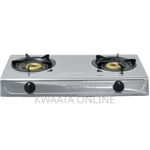 SPJ Double Burner Gas Stove, Stainless Steel, Automatic Ignition