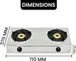 SPJ Double Burner Gas Stove, Stainless Steel, Automatic Ignition - 4