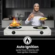 SPJ Double Burner Gas Stove, Stainless Steel, Automatic Ignition - 5