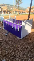 Kids Bed 3x6 with Drawer - Purple & White - 1