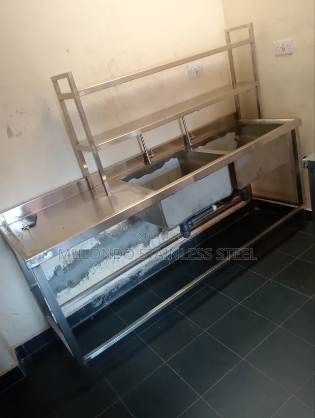 Commercial Stainless Steel Double Bowl Sink - 1