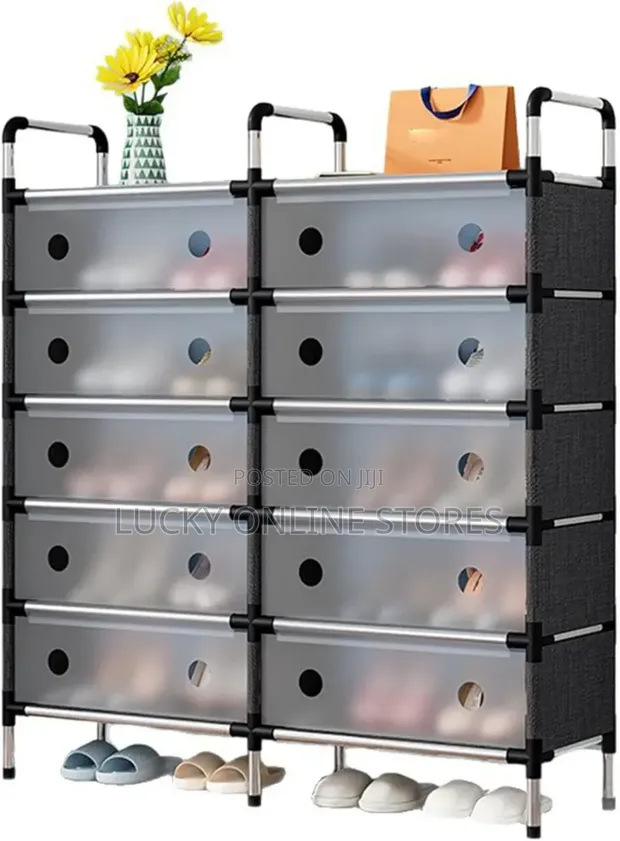 2 Rows 5 Tier Shoe Rack - 1