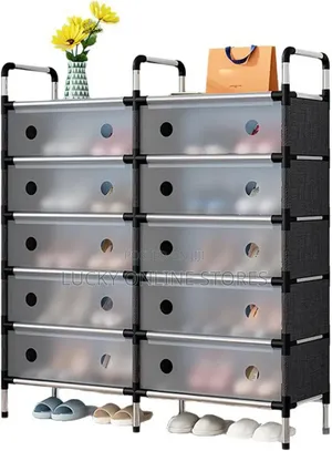 2 Rows 5 Tier Shoe Rack