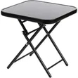 Foldable Side Table with Black Glass Top - 1