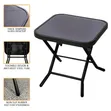 Foldable Side Table with Black Glass Top - 2