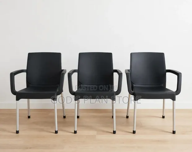 Stackable Plastic Armchairs - Black - 1